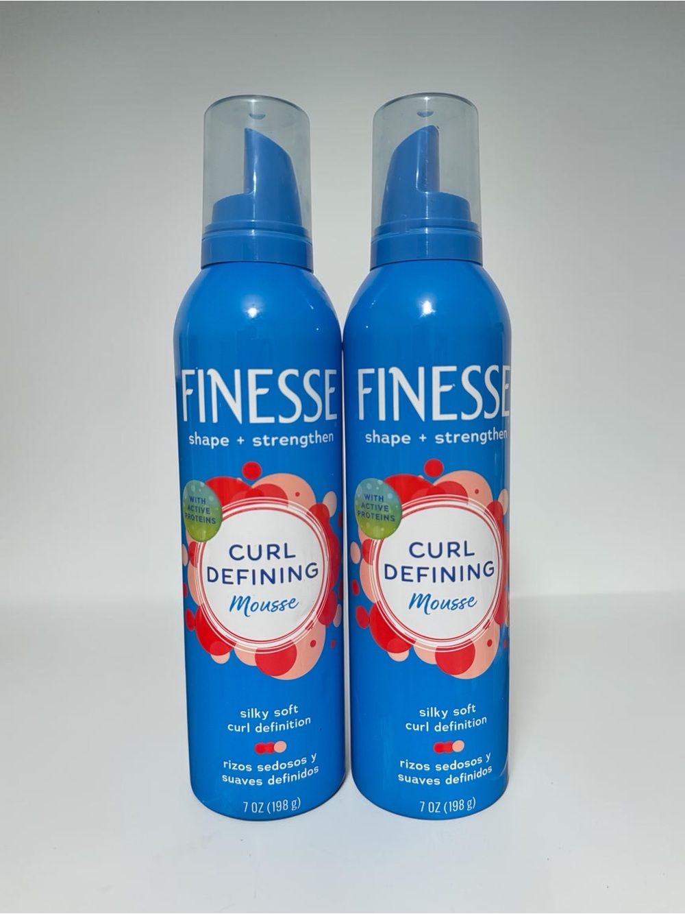 Finesse Shape + Strengthen Curl Defining Mousse Silky Soft Hair 7oz LOT OF 2 NEW